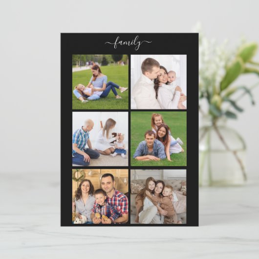 6フォトパーソナライズされたコラージュ家族、カスタム文字 シーズンカード