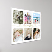 6フォトファミパーソナライズされたリーハートタイポグラフィ 箔ポスター (レイダウン)