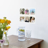 6フォトファミパーソナライズされたリーハートタイポグラフィ 箔ポスター (レイダウン (キッチン))