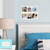 6フォトファミパーソナライズされたリーハートタイポグラフィ 箔ポスター (インサイチュ (寝室))