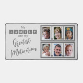 6フォトファミリーのモチベーション灰色 デスクマット (正面)