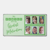 6フォトファミリーのモチベーション緑 デスクマット (正面)