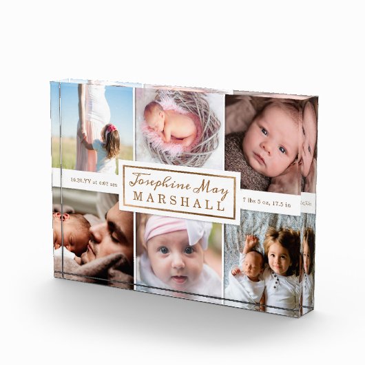 6フォトフレームコラージュ生まれたばかりのベビー フォトブロック (右)