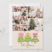 6フォトブライトリボンツリーズホリデーファミリー シーズンカード (正面)