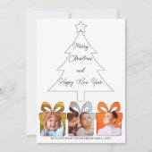 6フォトブラック&ホワイトユニーククモダンメリーリトマス シーズンカード (正面)