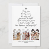 6フォトブラック&ホワイトユニーククモダンメリーリトマス シーズンカード (裏面)