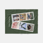 6フォトブーススタイルアーミーパーソナライズされたグリーン フリースブランケット (正面(横))