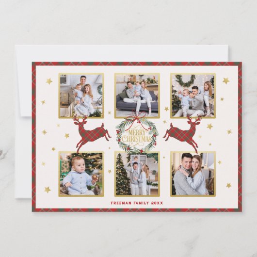 6フォトプレイドトインデアクリスマスホリデーカード シーズンカード (正面)