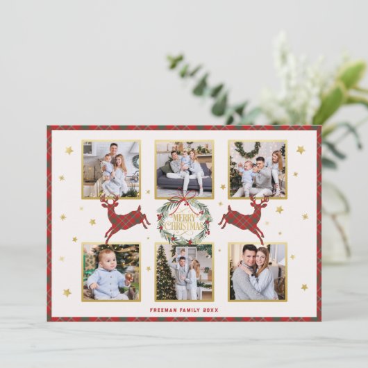 6フォトプレイドトインデアクリスマスホリデーカード シーズンカード (スタンド正面)
