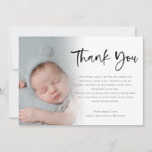 6フォトベビーガールまたはボーイスクリプトありがとう 案内状 (正面)