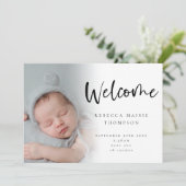 6フォトベビーガールボーイスクリプトウェルカム誕生 案内状 (スタンド正面)