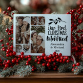 6フォトミニマリスト私たちの初めてのクリスマス 結婚した シーズンカード