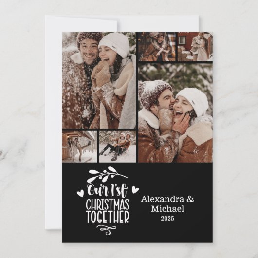 6フォトミニマル初めてのクリスマスを一緒に シーズンカード (正面)