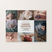 6フォトモダンコラージグリッド生まれたばかりのベビー誕生アン ジグソーパズル (横)