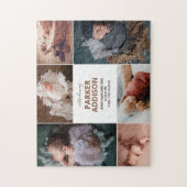 6フォトモダンコラージグリッド生まれたばかりのベビー誕生アン ジグソーパズル (縦)