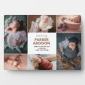 6フォトモダンコラージグリッド生まれたばかりのベビー フォトプラーク (正面)