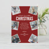 6フォトモダンコラージュのクリスマス シーズンカード (スタンド正面)