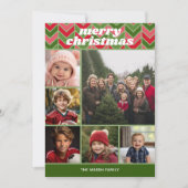 6フォトレトロパターン – 赤ファンキー緑 シーズンカード (正面)