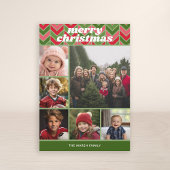 6フォトレトロパターン – 赤ファンキー緑 シーズンカード