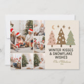 6フォトレトロ冬のキス&スノーフレークの願い シーズンカード (正面)