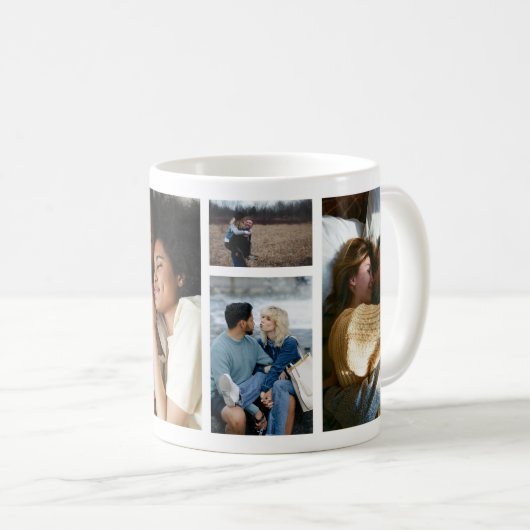 6フォト数々のコラージュ折り返しギャラのまわりにリー コーヒーマグカップ (正面右)