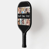 6フォト最高のおもしろいパパEver Collage白黒 ピックルボールラケット (左)