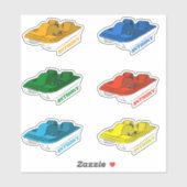 6ペダパーソナライズされたル・ボートの色の組み合わせ シール (シート)