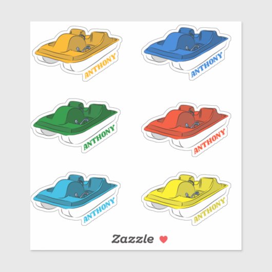 6ペダパーソナライズされたル・ボートの色の組み合わせ シール (シート)