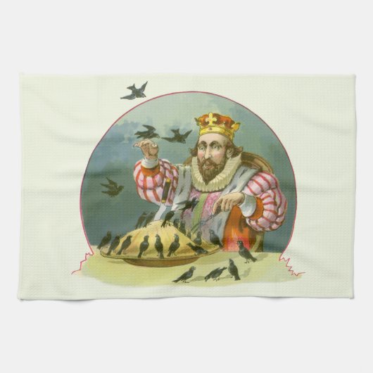 6ペンスの歌を歌う，ヴィンテージ子供部屋韻 キッチンタオル (横)