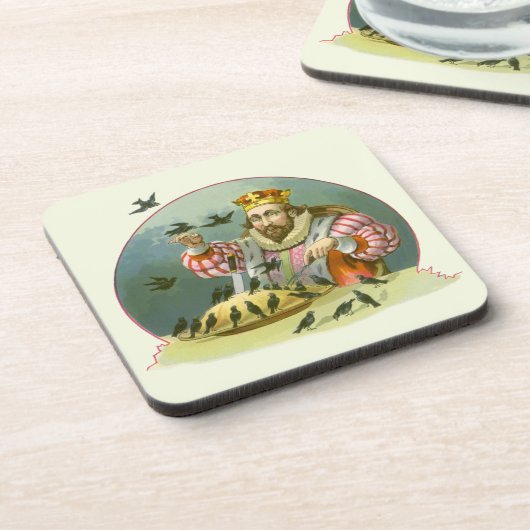 6ペンスの歌を歌う，ヴィンテージ子供部屋韻 コースター (左側)