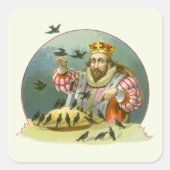 6ペンスの歌を歌う，ヴィンテージ子供部屋韻 スクエアシール (正面)