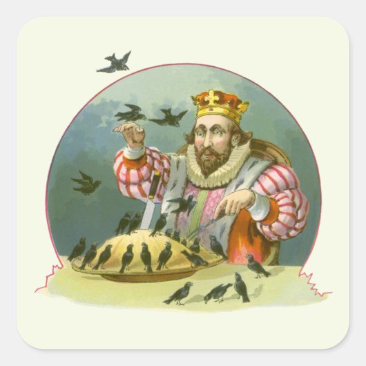 6ペンスの歌を歌う，ヴィンテージ子供部屋韻 スクエアシール (正面)