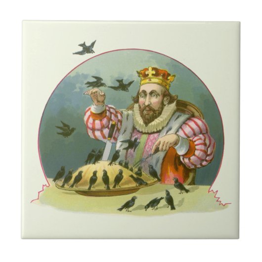 6ペンスの歌を歌う，ヴィンテージ子供部屋韻 タイル (正面)