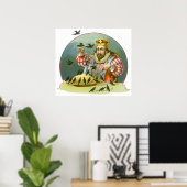 6ペンスの歌を歌う，ヴィンテージ子供部屋韻 ポスター (ホームオフィス)