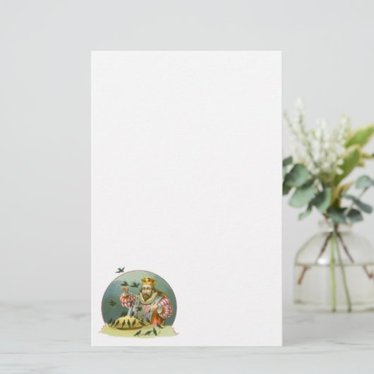 6ペンスの歌を歌う，ヴィンテージ子供部屋韻 便箋 (スタンド正面)