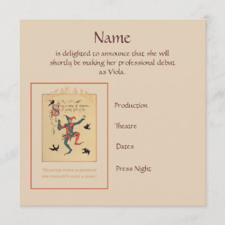 6ペンスの発表の歌を歌う 案内状