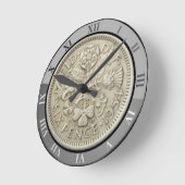 6ペンス硬貨 ラウンド壁時計 (傾斜)