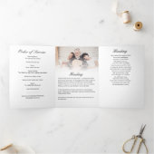 6ページモダン3重2写真葬式プログラム 三つ折りプログラム (内部)