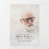 6ページモダン3重2写真葬式プログラム 三つ折りプログラム (カバー)