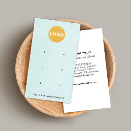 6ホールスタッドイヤリングブルーリネンディスプレイ事業C 名刺