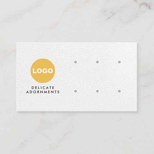 6ホールスタッドイヤリングホワイトレザー追加ロゴブシン 名刺 (正面)