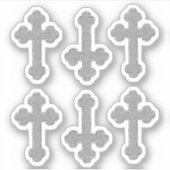 6メタリックフェイクシルバー出芽クロス – 輪郭 シール (正面)