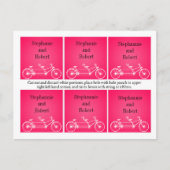 6メッセージカードお洒落ピンクダブルバイク ポストカード (正面)