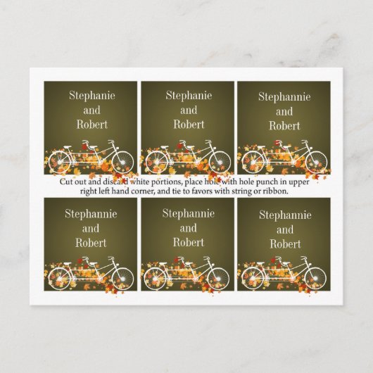 6メッセージカードお洒落ブラウンダブルバイク ポストカード (正面)