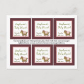 6メッセージカードアビーズファームピンクバガーリーンアニマル インビテーションポストカード (正面)