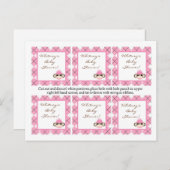 6メッセージカードアーガイルピンクソックサル インビテーションポストカード (正面/裏面)