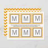 6メッセージカードイエローグレーシェブロン名フォーカス ポストカード (正面/裏面)