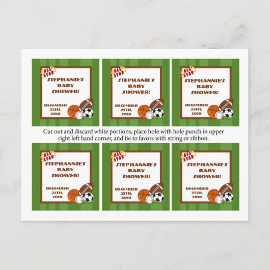 6メッセージカードオールスターグリーン インビテーションポストカード (正面)