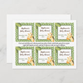 6メッセージカードサファリジャングルキラフェグリーン インビテーションポストカード (正面/裏面)