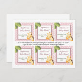 6メッセージカードサファリジャングルキレーフピンク インビテーションポストカード (正面/裏面)